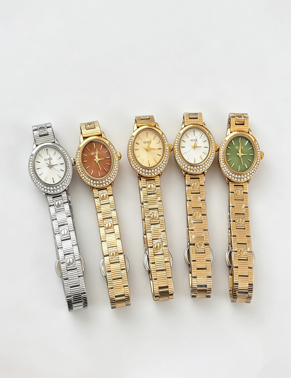Rhinestone Oval Quartz Watch - DippedShop Wholesale - #3187