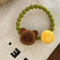 Cute Bear Bead Flocking Hair Tie MK2BLW6W6HHT17