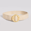 Boho-Style Solid Color Straw Weave Belt 6W6JBT205