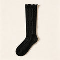 Solid Color Hollow Out Knit Calf Socks 6W8FSO887