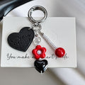 Cute Heart Beaded Chain Keychain Bag Charm 6W10BBC410