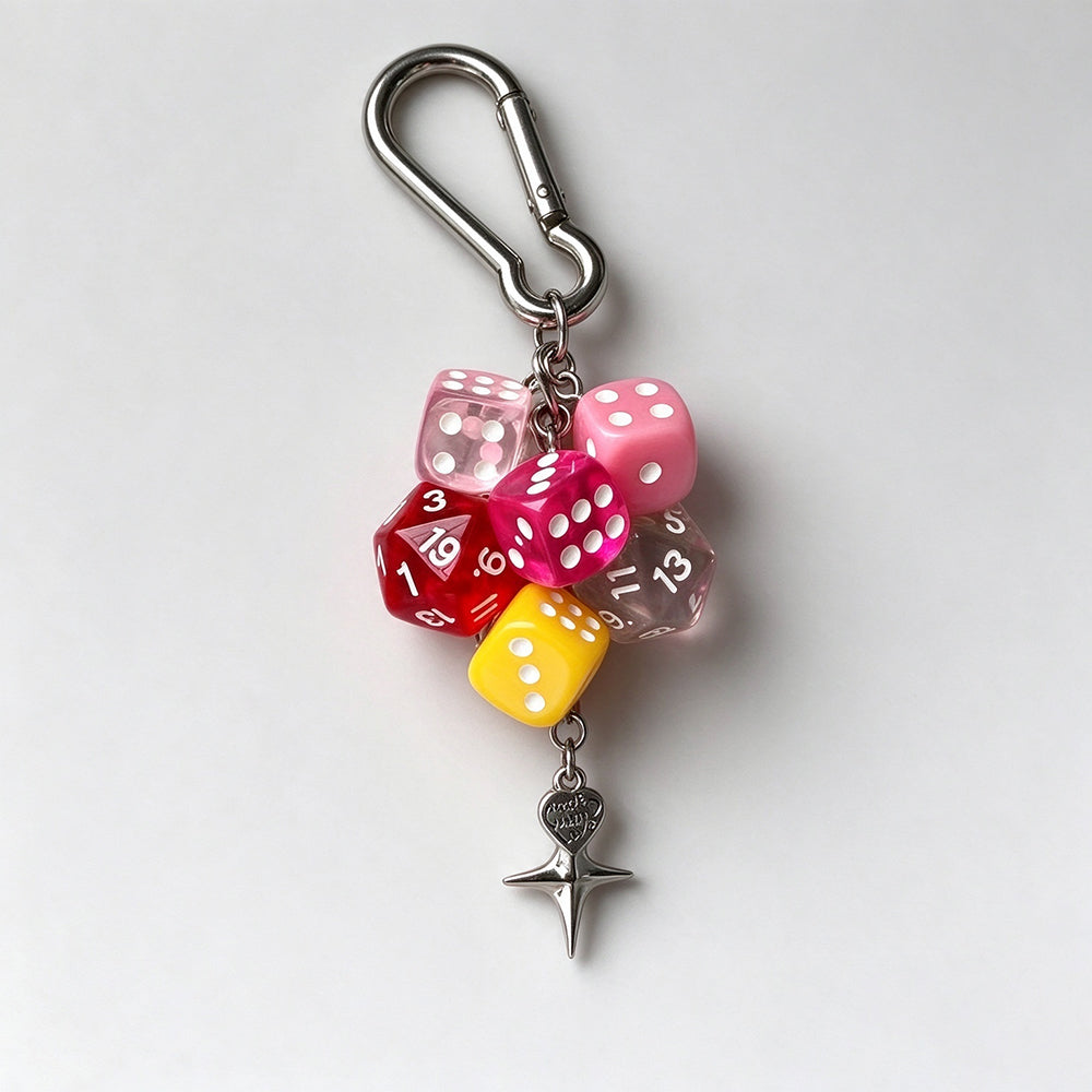 Polyhedron Dice Keychain Charm - DippedShop Wholesale - #6227