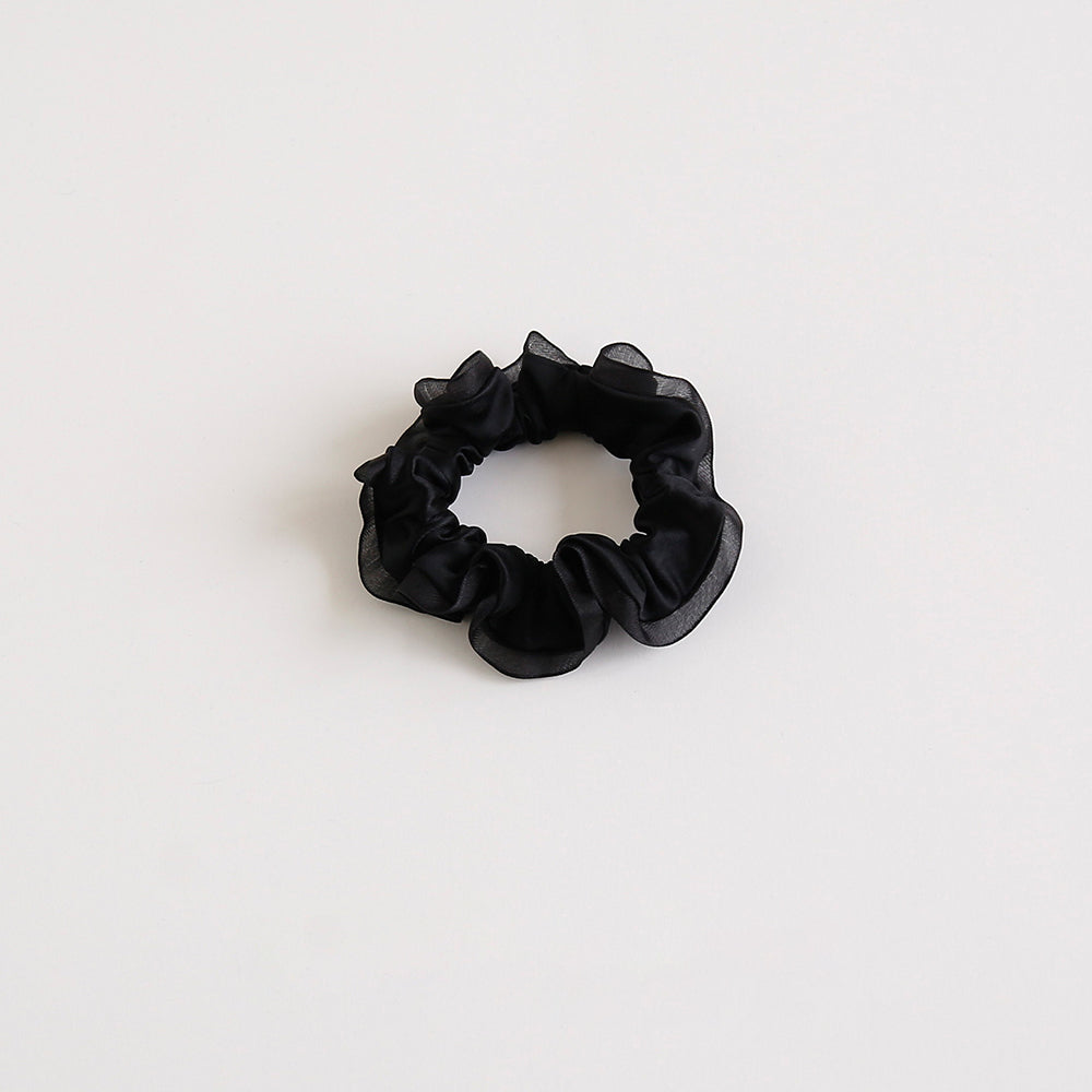 Minimalist Solid Color Mesh Ruffled Scrunchies 6W6HSR483