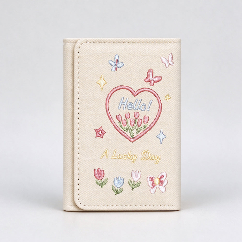 Butterfly Embroidery Trifold Wallet - DippedShop Wholesale - #6595
