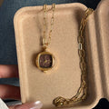 Square Analog Quartz Necklace Watch - DippedShop Wholesale - #3363