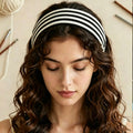 Striped Knit Wide Headband - DippedShop Wholesale - #3283