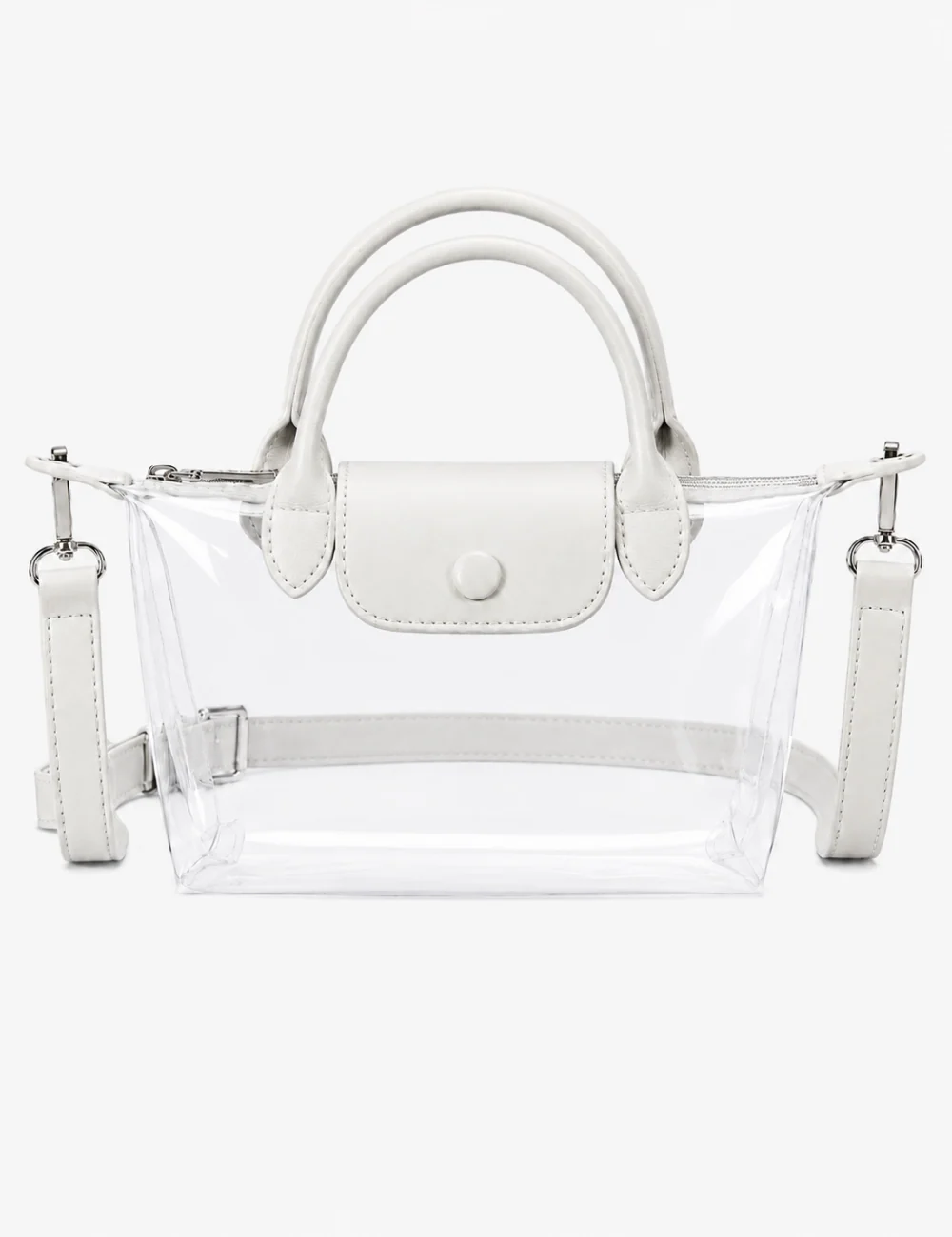 Simple Double Handle Clear Crossbody Bag MK2PLC6W10BBG374