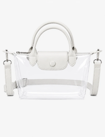 Simple Double Handle Clear Crossbody Bag MK2PLC6W10BBG374