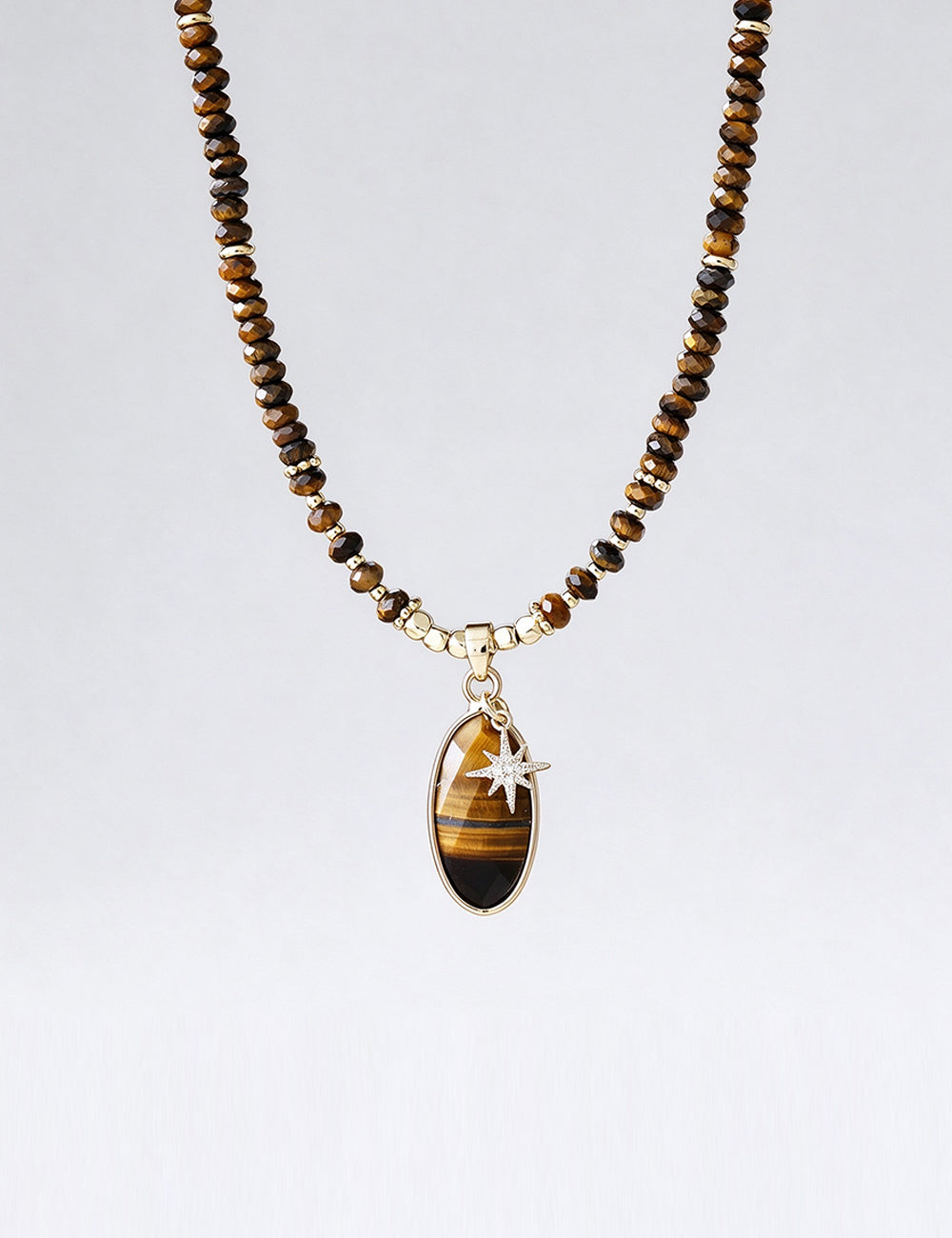Tiger Eye Beaded Necklace - DippedShop Wholesale - #2723
