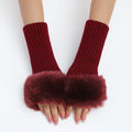 Stylish Rib Knit Thicken Plush Fingerless Gloves 6W6GLO100