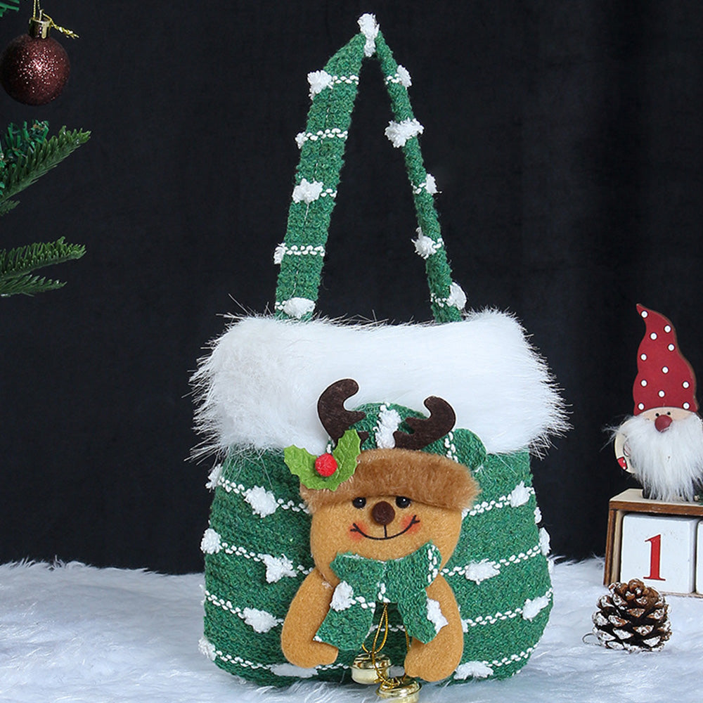 Christmas Plush Doll Gift Pouch Handbag 6W10BOB1351