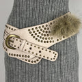 Chunky Punk Wide Studded PU Leather Belt 6W6JBT186
