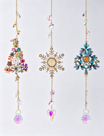 Crystal Christmas Tree Snowflake Pendant Suncatcher 6H7HLS190