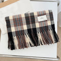 Plaid Tassel Shawl Scarf - DippedShop Wholesale - #1715