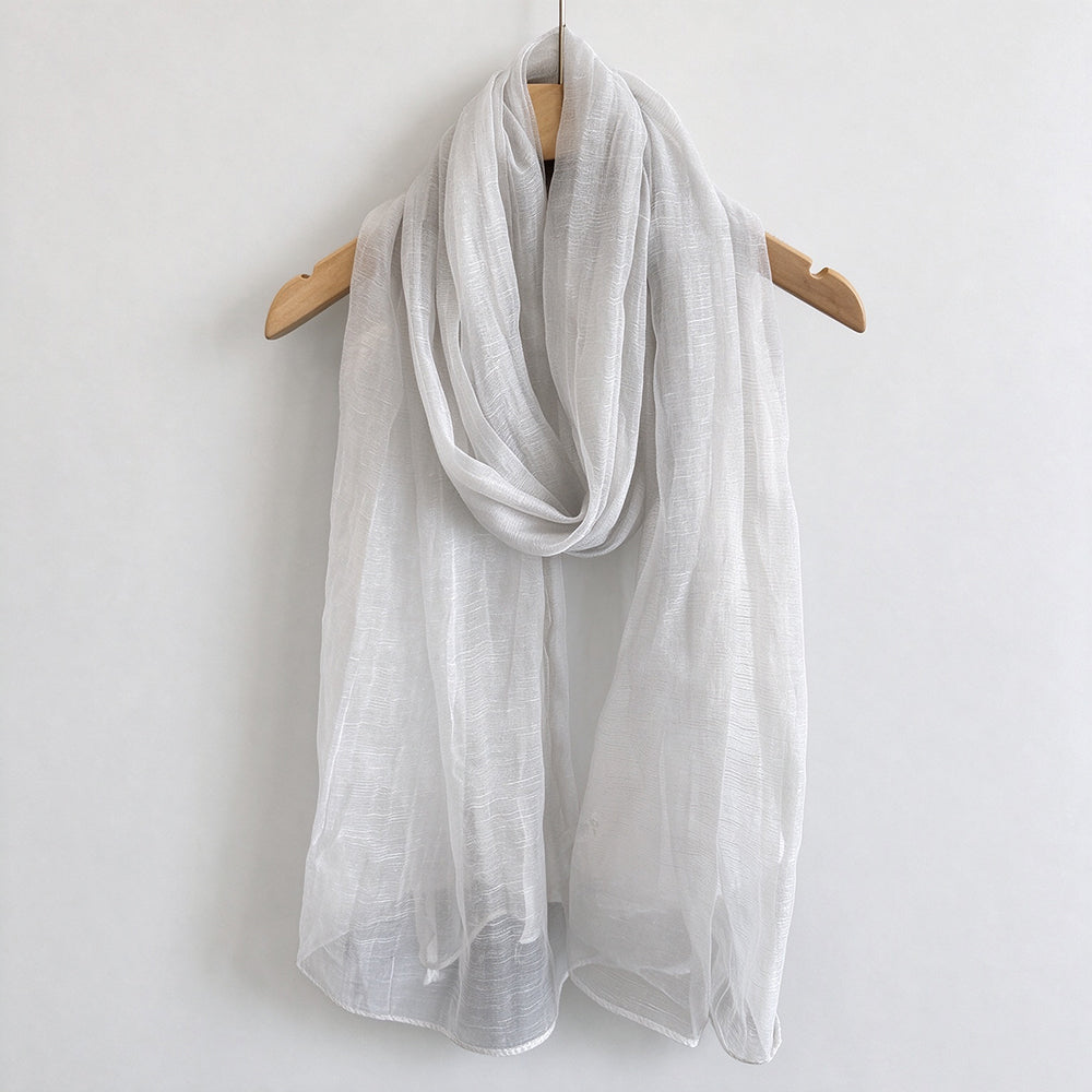 Solid Color Thin Mesh Long Silk Scarf 6W6NSC233