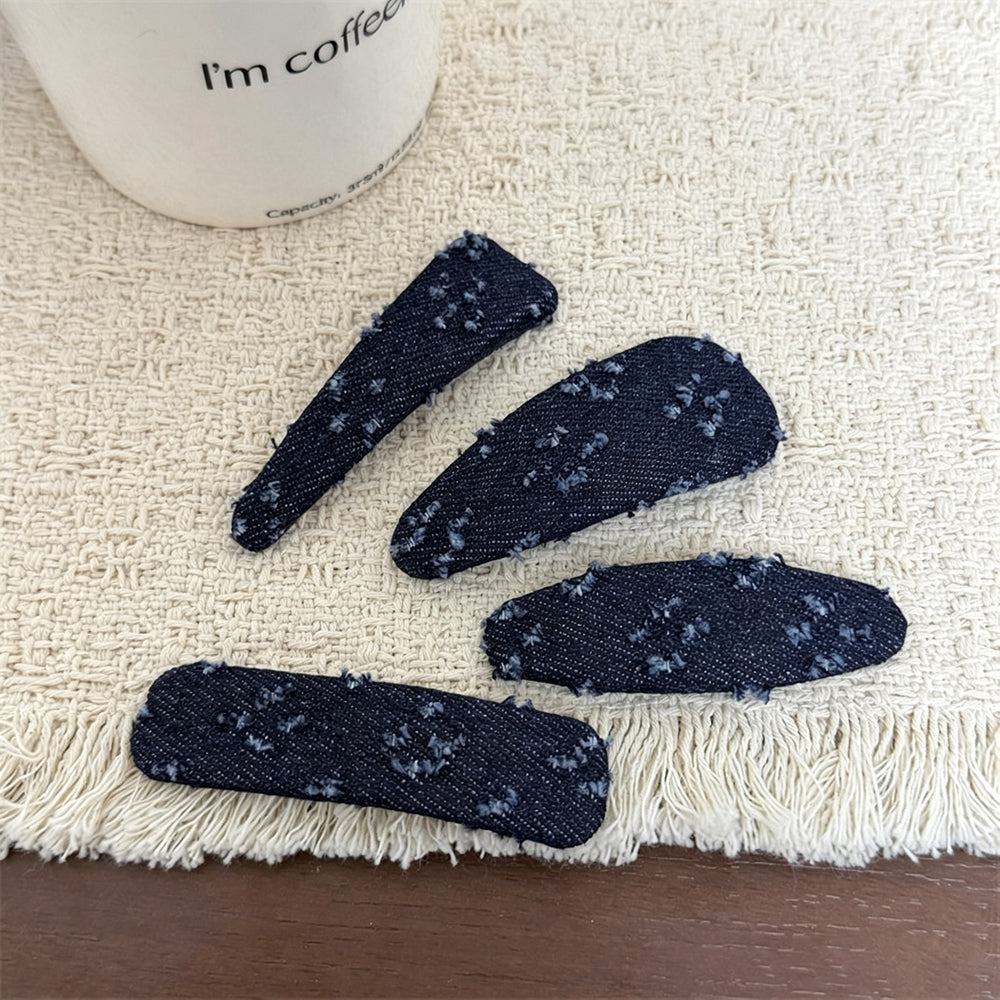 Simple Denim Frayed Hem No-Crease Hair Clip 6W6HCP1623