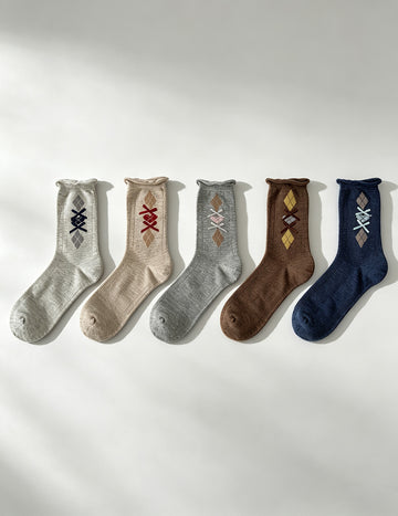 Plaid Bowknot Slouch Crew Socks - DippedShop Wholesale - #4707