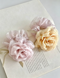 Rose Pearls Ribbon Organza Scrunchie MK2BLW6W6HSR21
