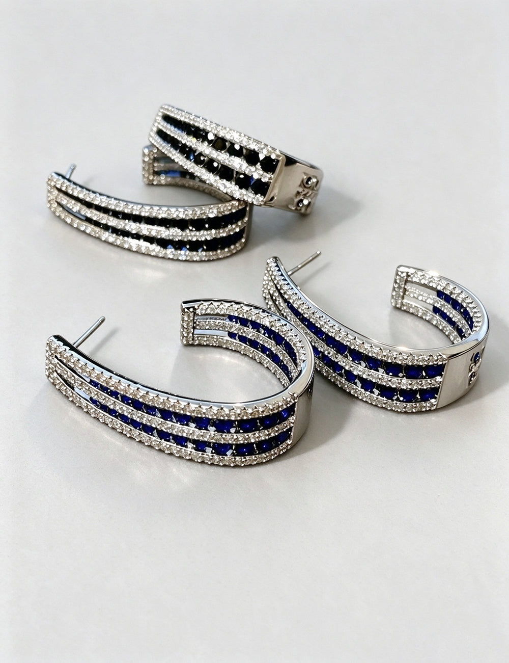 C-Shaped Zirconia Stud Earrings - DippedShop Wholesale - #2403