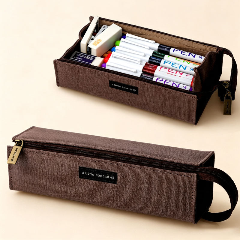 Minimalist Solid Color Pencil Case with Handle 6S10BOB1062