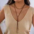 Double Layer Beaded Necklace - DippedShop Wholesale - #4819