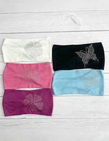 Stylish Floral Rhinestones Elastic Wide Headband 6W6HBD410