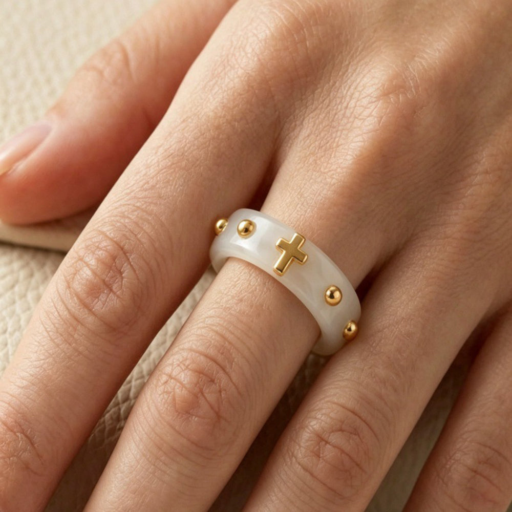 Resin Cross Bead Ring - DippedShop Wholesale - #9891