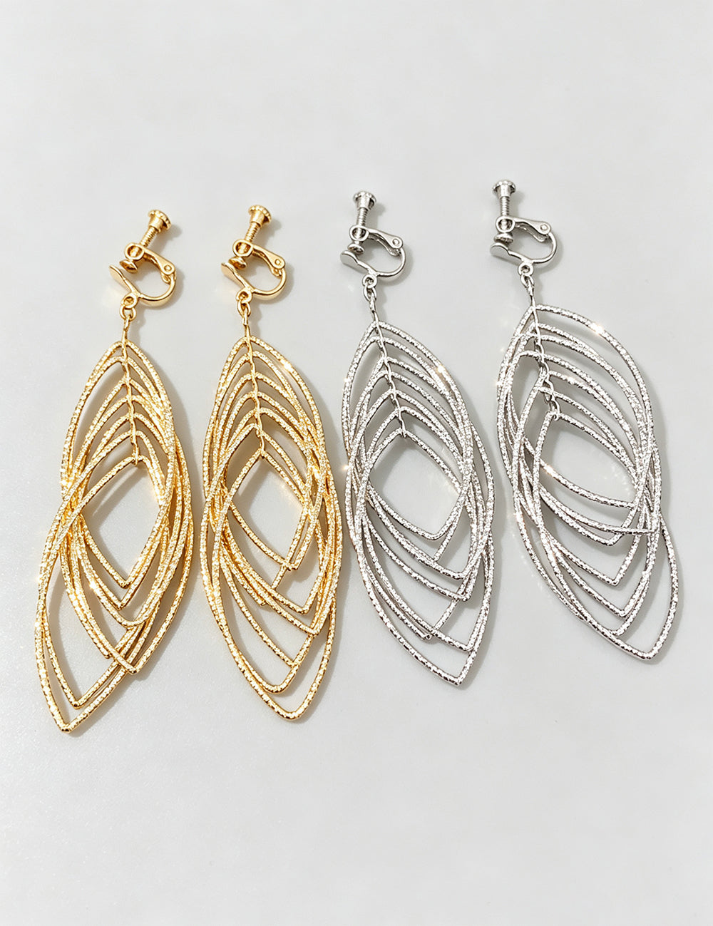 Layered Hollow Out Feather Dangle Earrings 6W6JER765