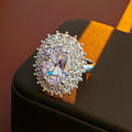 Luxury Oval Rhinestone Gold Plated Open Ring 6W6JRG379