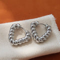 Twisted Rope Heart Hoop Earrings - DippedShop Wholesale - #8323