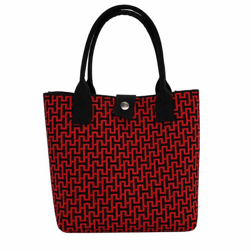 Vintgae Plaid Large Capacity Knit Tote Bag 6W10BBG1813