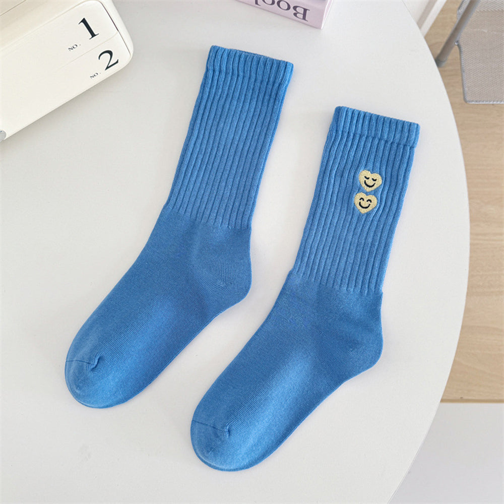 Heart Embroidery Socks - DippedShop Wholesale - #6515