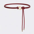 Elegant Double Rope Leather Knotted Thin Rope Belt 6W6JBT190