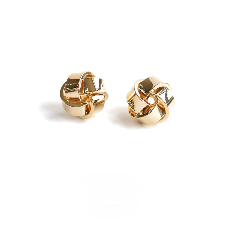 Twisted Simple Cool Stud Earrings DPJE1851