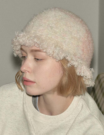 Vintage Tassel Wool Blend Knit Bucket Hat DP25H734