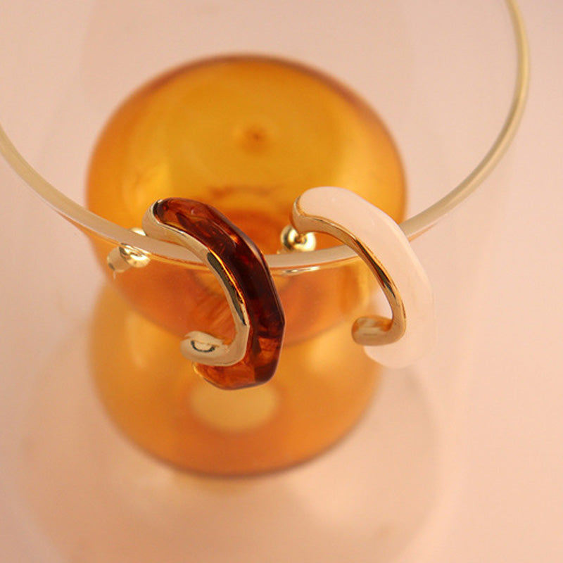 Simple Geometric Resin Open Hoop Earrings DP25E705