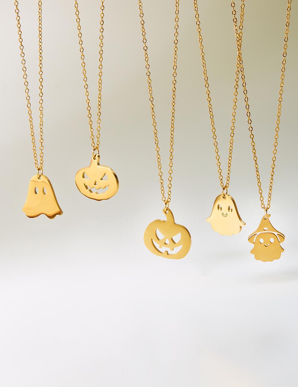 Halloween Pumpkin Ghost Pendant Necklace DP25G428