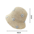 Flower Embroidery Straw Hat - DippedShop Wholesale - #0963