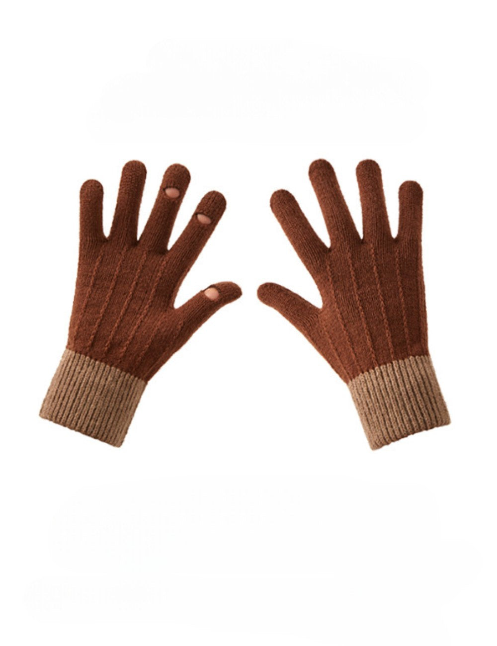 Color Block Splicing Padded Knit Gloves DPG2805