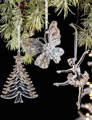 Snowflake Sequins Transparent Christmas Tree Hanging DP25H454