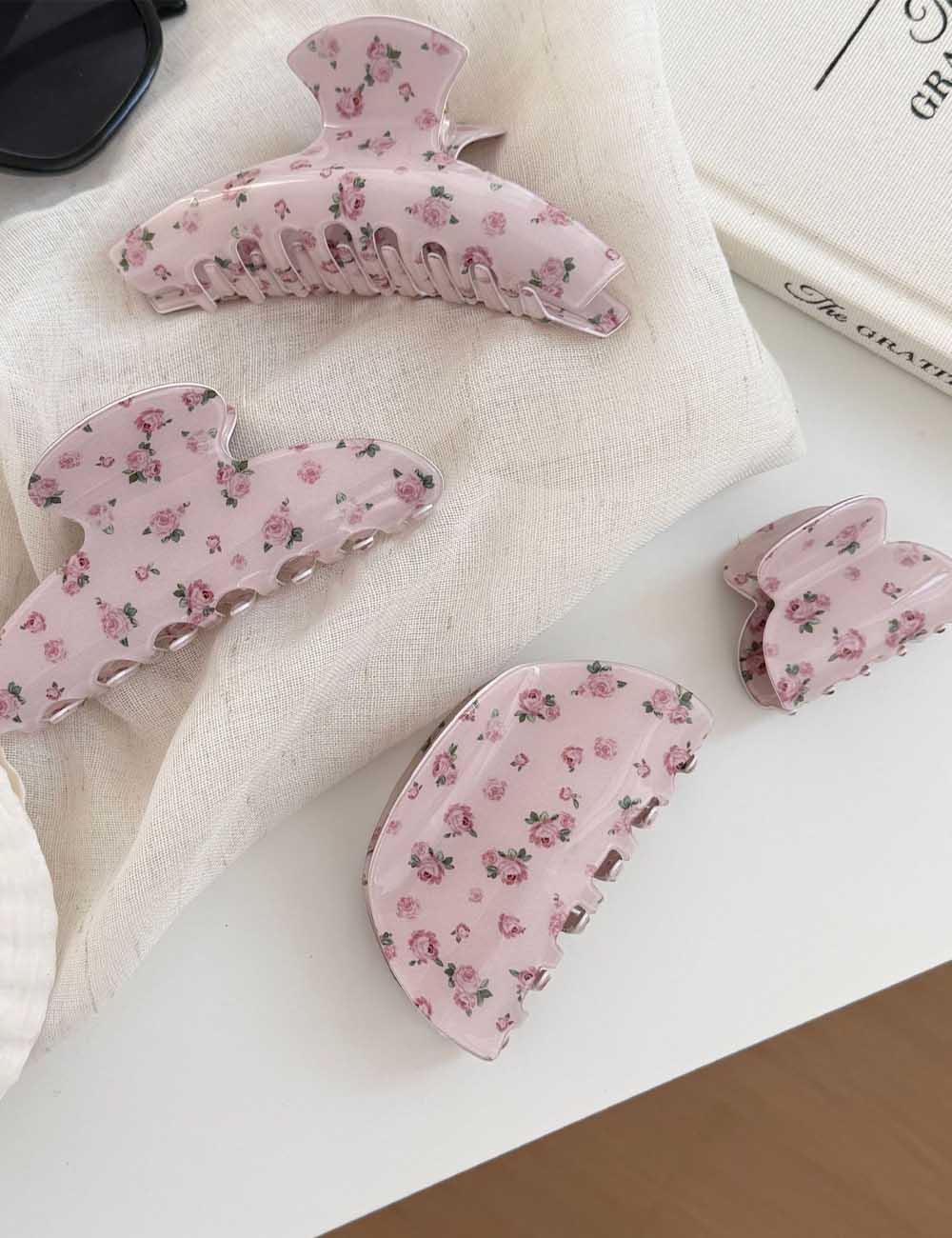 Rose Flower Hair Claws - DippedShop Wholesale - #6675