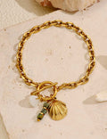 Chunky Shell Pearl Charm Link - DippedShop Wholesale - #2003