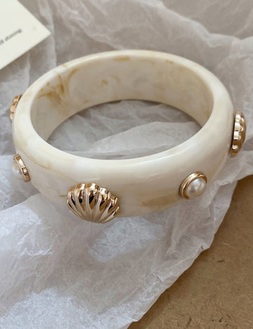 Stylish Shell Pearl Resin Bang - DippedShop Wholesale - #1635