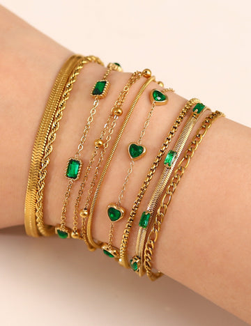 Green Zircon Vintage Bracelet DPJB8