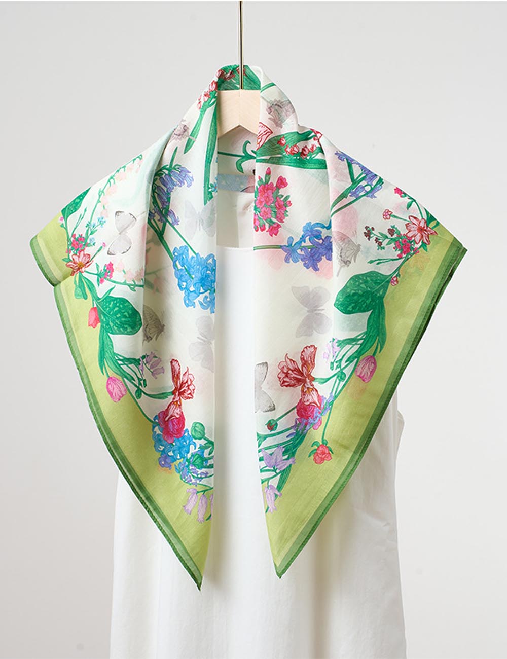 Flower Print Square Scarf - DippedShop Wholesale - #7379