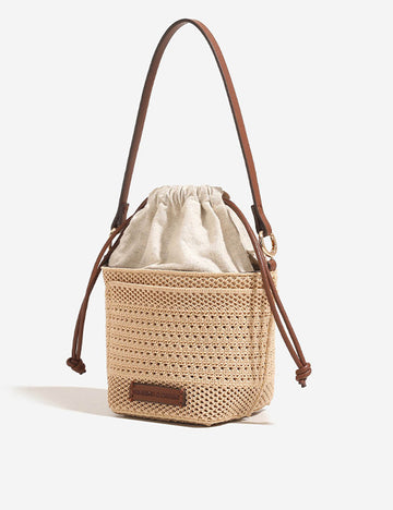 Woven Beach Bucket Bag - DippedShop Wholesale - #2435