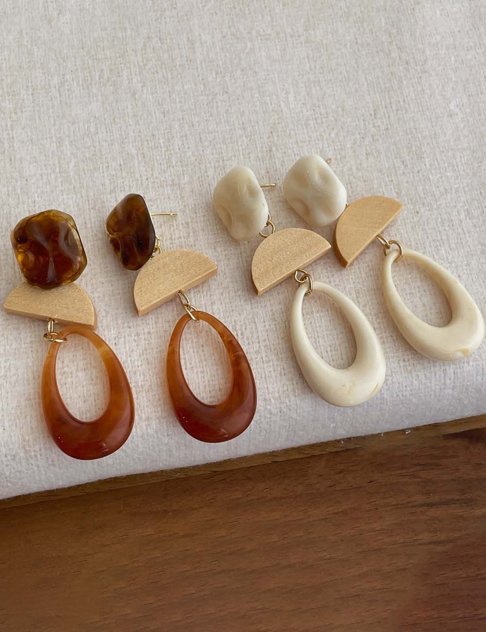 Acrylic Oval Dangle Earrings - DippedShop Wholesale - #3907