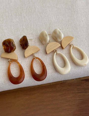 Acrylic Oval Dangle Earrings - DippedShop Wholesale - #3907