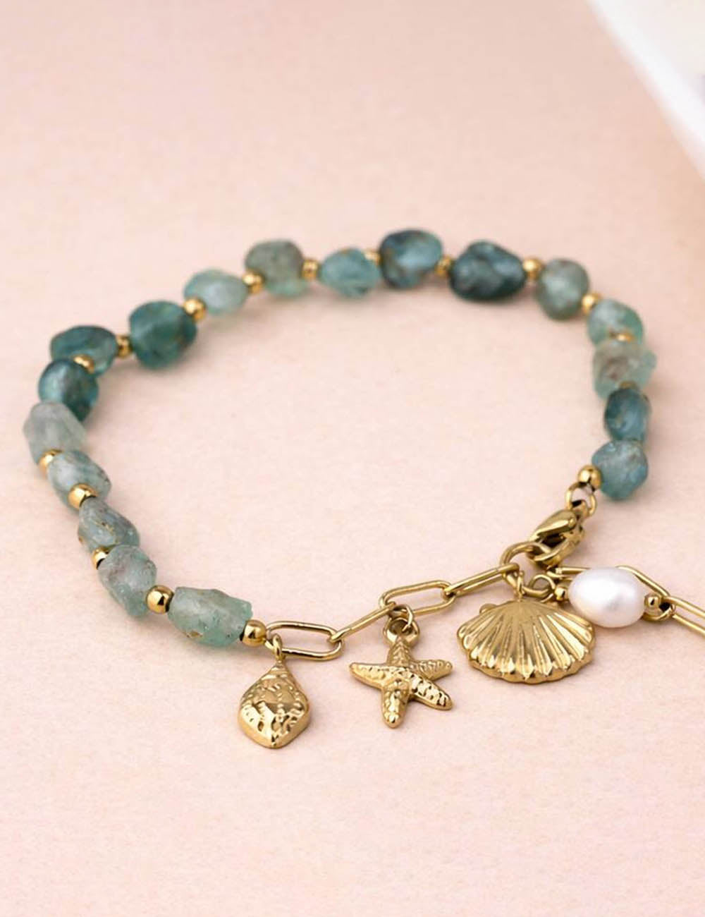 Cute Natural Stone Shell Beade - DippedShop Wholesale - #8931