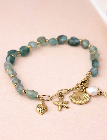Cute Natural Stone Shell Beade - DippedShop Wholesale - #8931